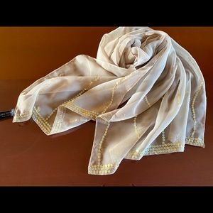 Gold Sheer Wedding Scarf Sequins Valerie Stevens
